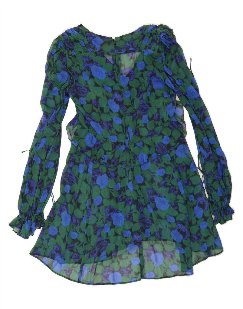 THE KOOPLES Womens Long Sleeve A-Line Dress US 2 XS Blue Floral Vintage The Kooples and Second-Hand The Kooples from Messina Hembry 
