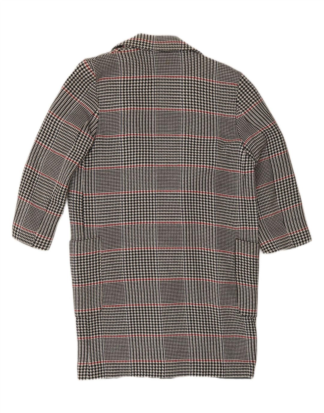 Zara Γυναικείο Ανοιχτό Πανωφόρι UK 10 Small Navy Blue Houndstooth Cotton