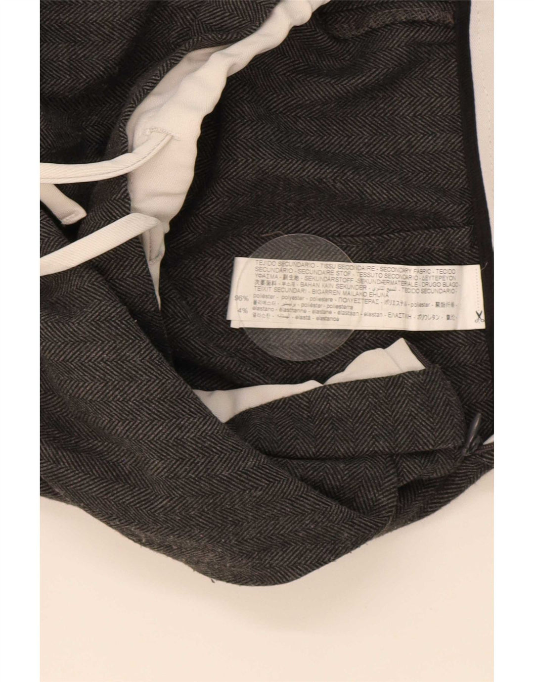 Γυναικείο φαρδύ παντελόνι Zara μεσαίο W30 L30 Γκρι πολυεστέρας ψαροκόκκαλο