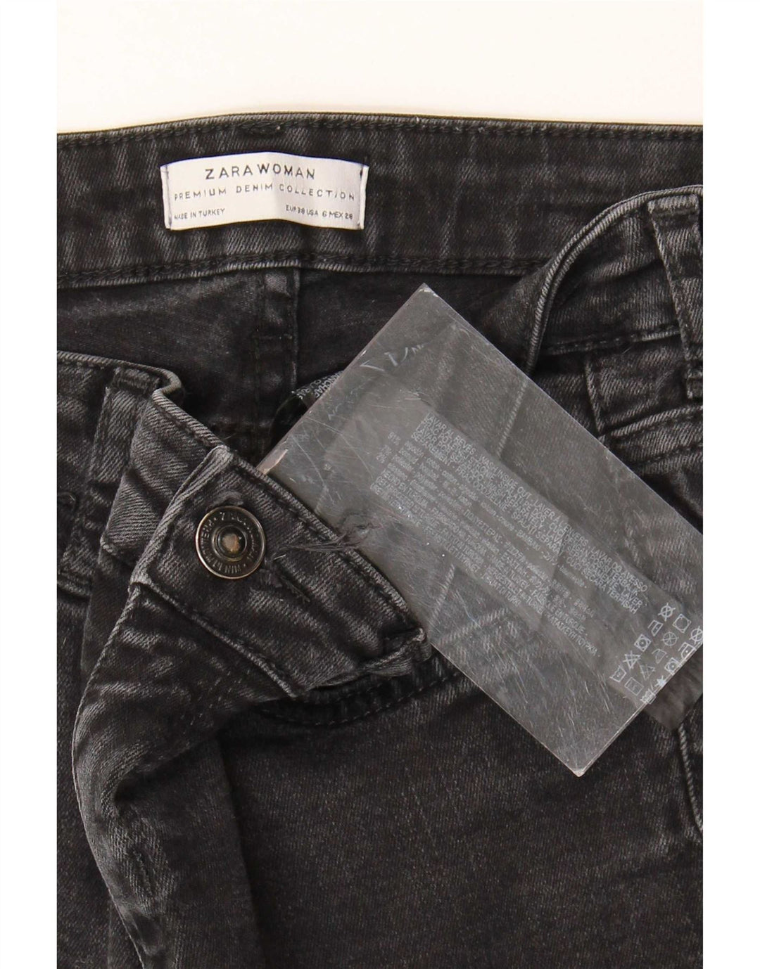 Zara Γυναικείο τζιν EU 38 Small W28 L31 Μαύρο βαμβακερό