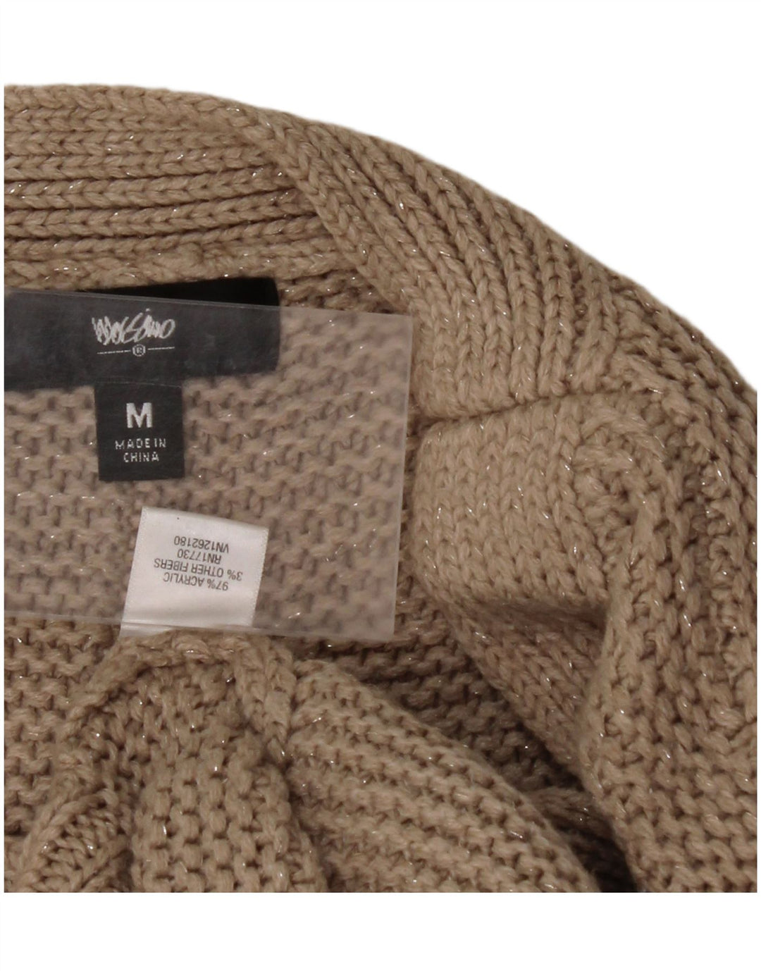 MOSSIMO Γυναικείο πουλόβερ με λαιμόκοψη μεγάλου μεγέθους UK 14 Medium Beige