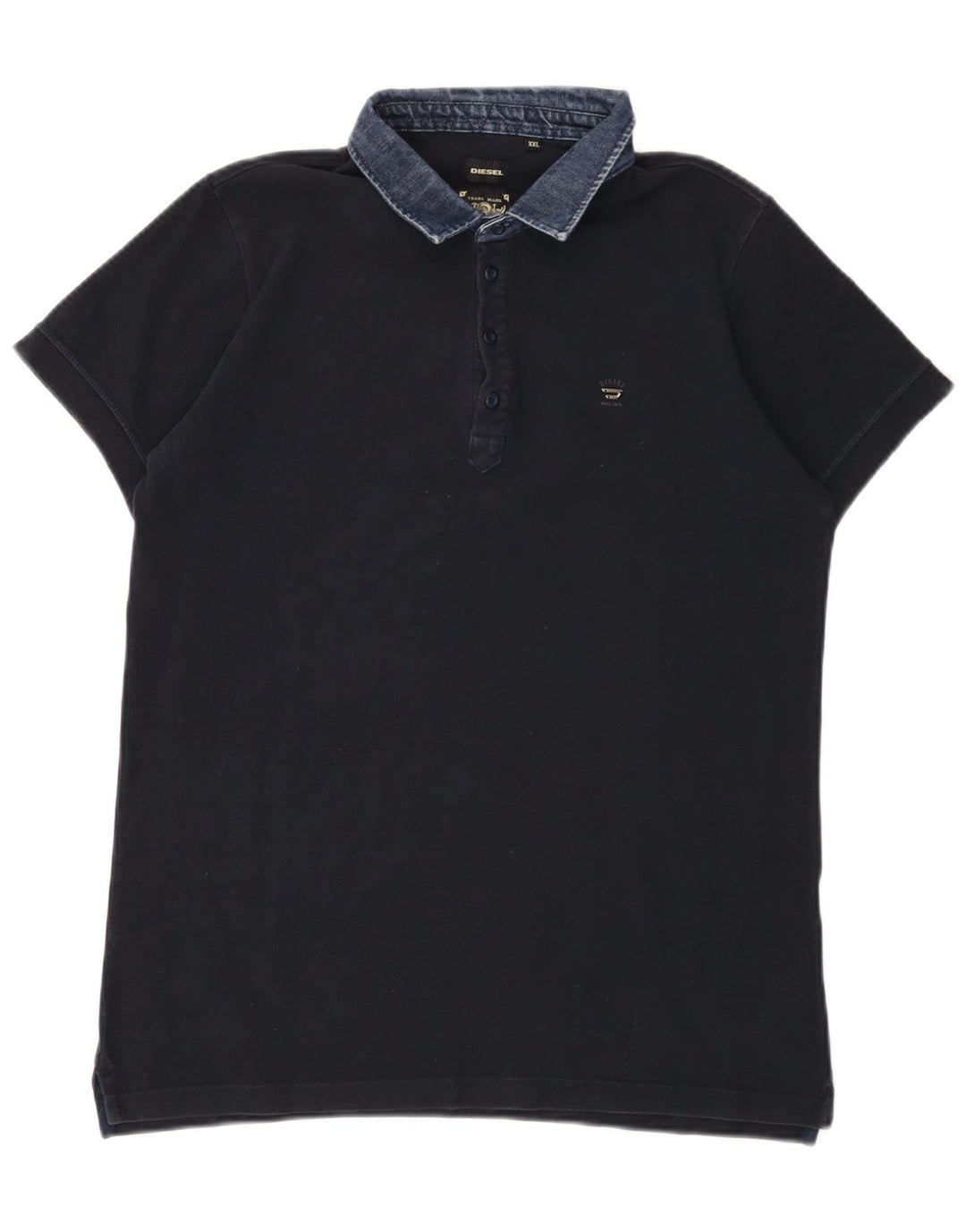 Diesel Ανδρικό Πόλο Μπλουζάκι 2XL Navy Blue Βαμβακερό