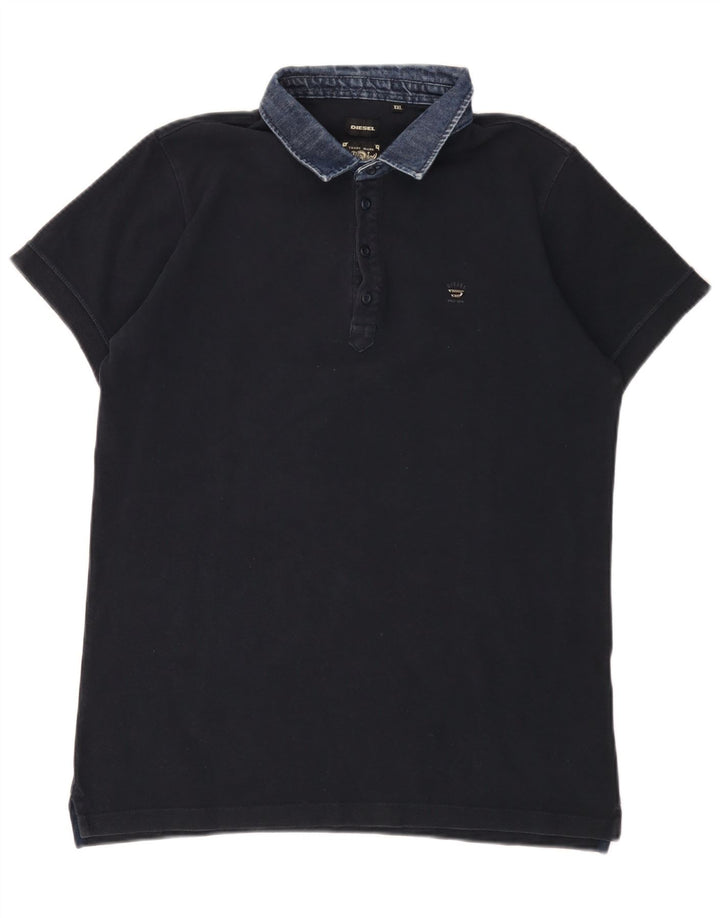 Diesel Ανδρικό Πόλο Μπλουζάκι 2XL Navy Blue Βαμβακερό