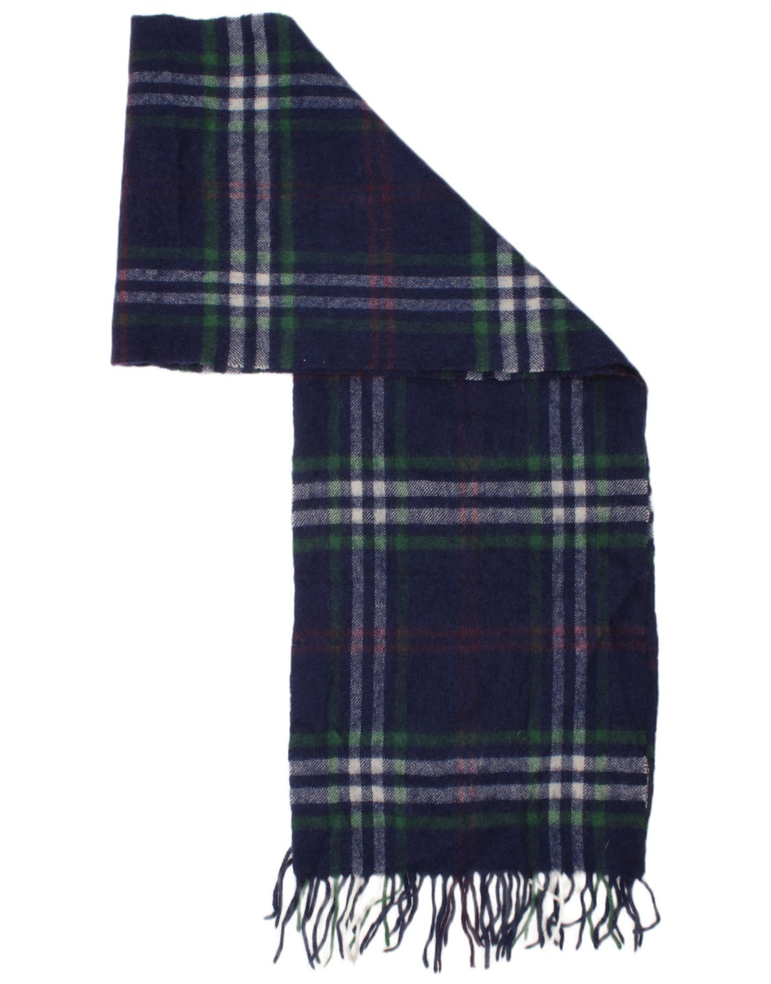 GUTTERIDGE Ανδρικό ορθογώνιο κασκόλ One Size Navy Blue καρό μαλλί Classic