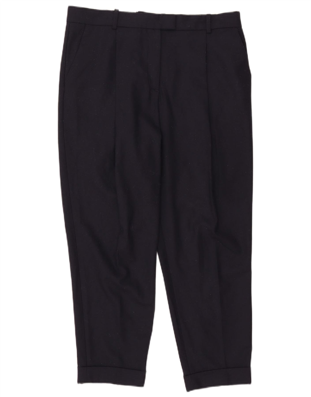 Cos Γυναικείο κομμένο παντελόνι EU 40 Medium W36 L25 Navy Blue Wool
