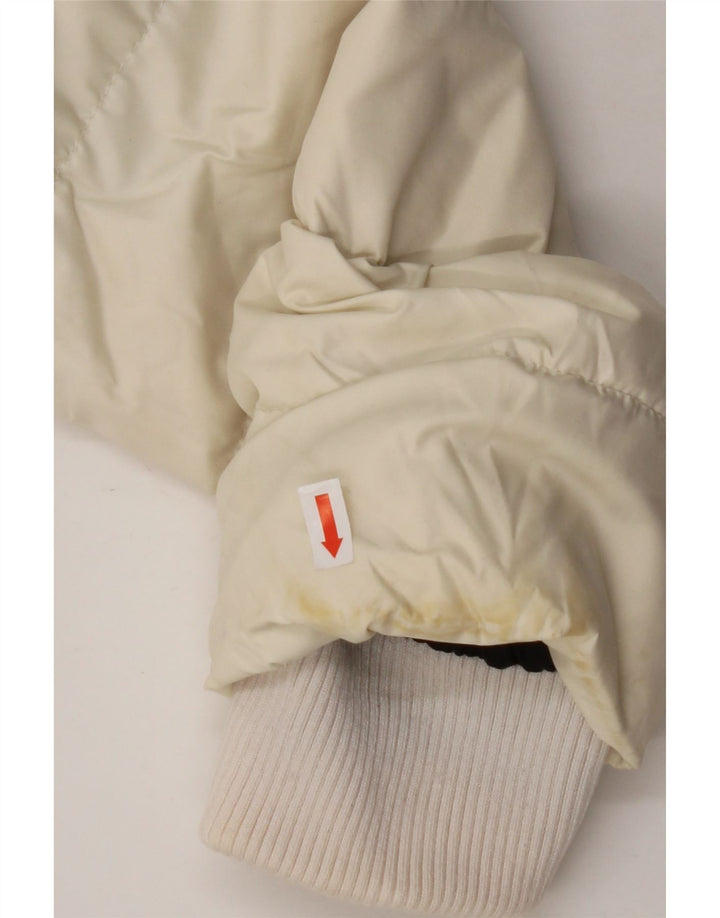 CALVIN KLEIN Γυναικείο μπουφάν με κουκούλα UK 14 Medium Off White Polyester