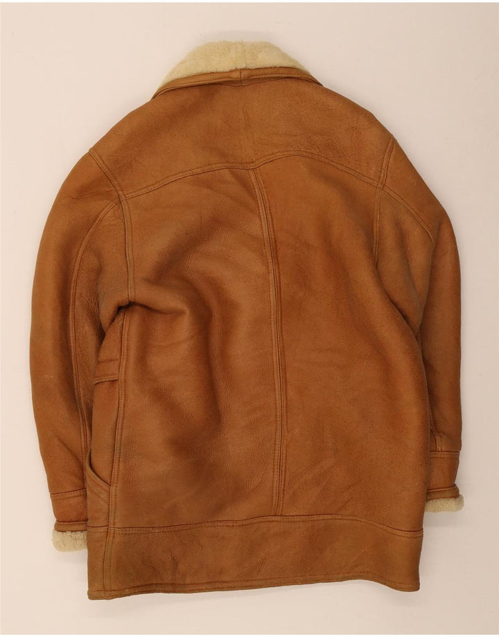 Vintage Ανδρικό Παλτό Shearling IT 50 Μεγάλο Καφέ