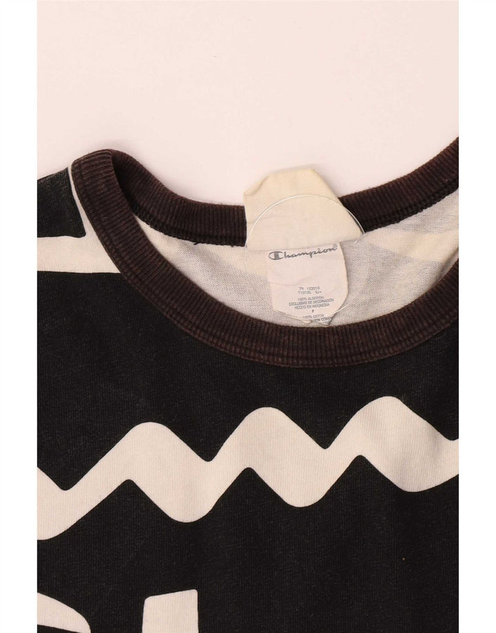 Champion Ανδρικό γραφικό T-Shirt Top Μικρό μαύρο βαμβακερό