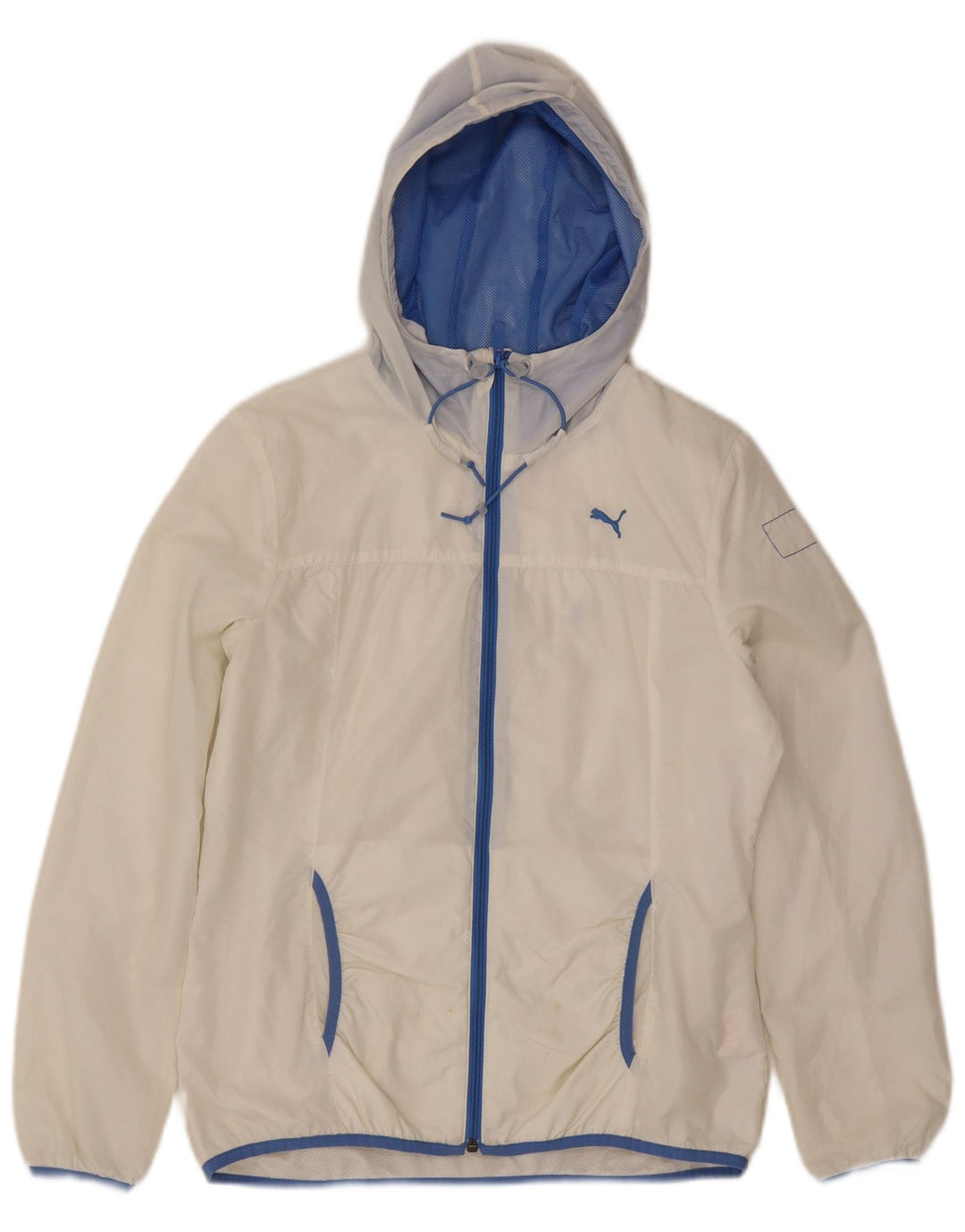 Puma Γυναικείο μπουφάν βροχής με κουκούλα UK 14 μεγάλο λευκό νάιλον