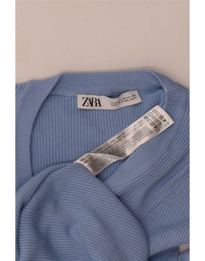 Zara γυναικείο τοπ μακρυμάνικο UK 12 μεσαία μπλε βισκόζη