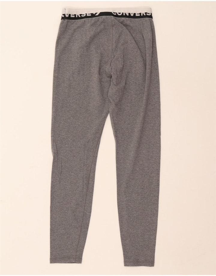 CONVERSE Womens Graphic Leggings UK 12 Medium Grey Cotton Vintage Converse and Second-Hand Converse from Messina Hembry 