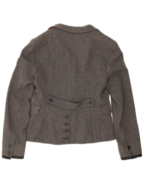 Superdry Γυναικείο Μπουφάν σακάκι με 2 κουμπιά UK 14 Large Grey Wool