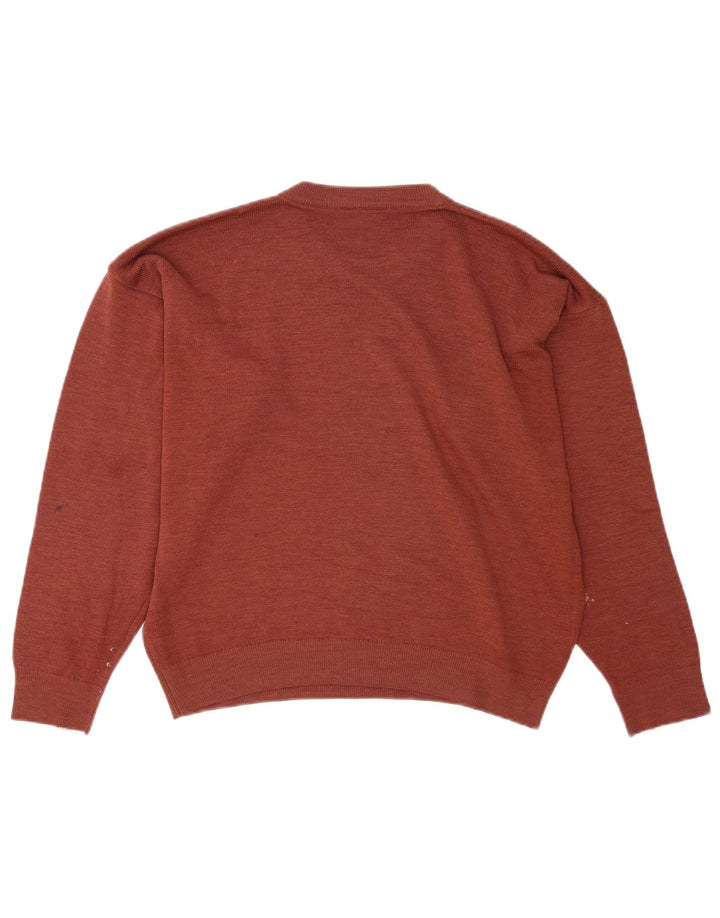 Ανδρικό πουλόβερ Lacoste Crew Neck Jumper Μέγεθος 5 Μεγάλο καφέ μαλλί