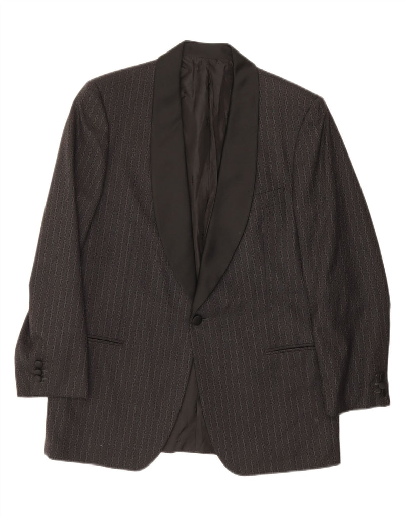 YVES SAINT LAURENT Mens 1 Button Blazer Jacket IT 50 Large Grey Striped Vintage Yves Saint Laurent and Second-Hand Yves Saint Laurent from Messina Hembry 