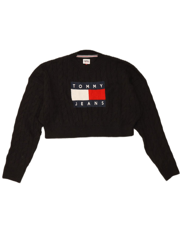 Γυναικείο πουλόβερ Tommy Hilfiger Graphic Crew Neck Jumper UK 12 Medium Black
