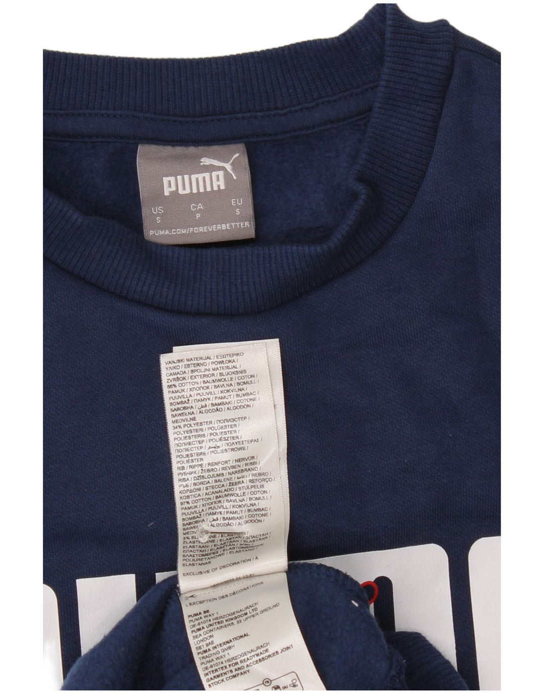 Ανδρικό γραφικό φούτερ Puma Jumper Small Navy Blue βαμβακερό