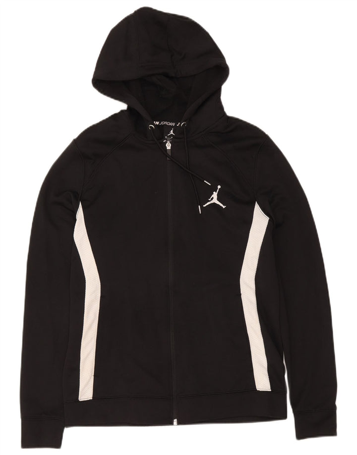 Ανδρικό πουλόβερ Jordan Dri Fit με φερμουάρ με κουκούλα, μεσαίο μαύρο χρώμα, πολυεστέρας
