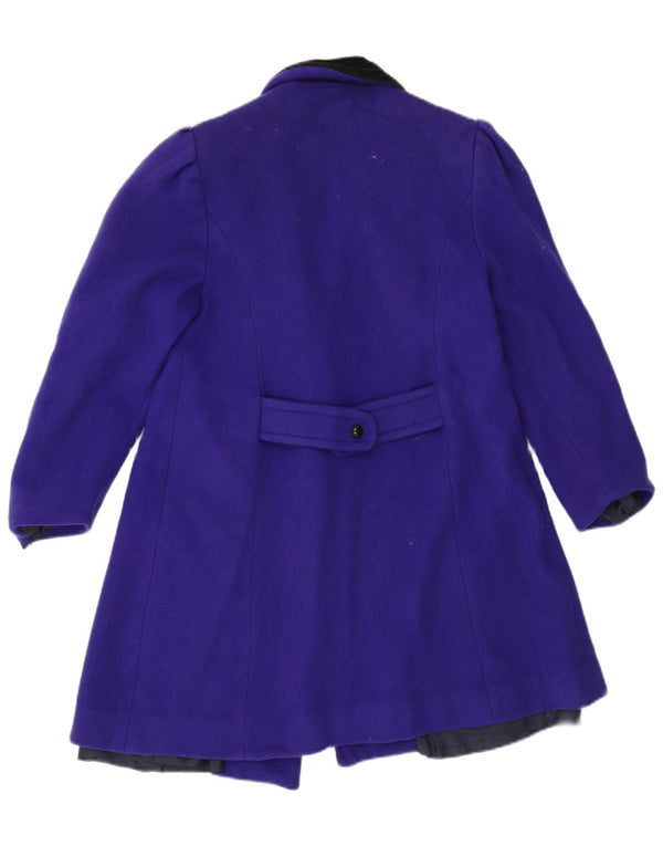 Vintage γυναικείο παλτό με διπλό στήθος UK 14 Medium Purple Wool