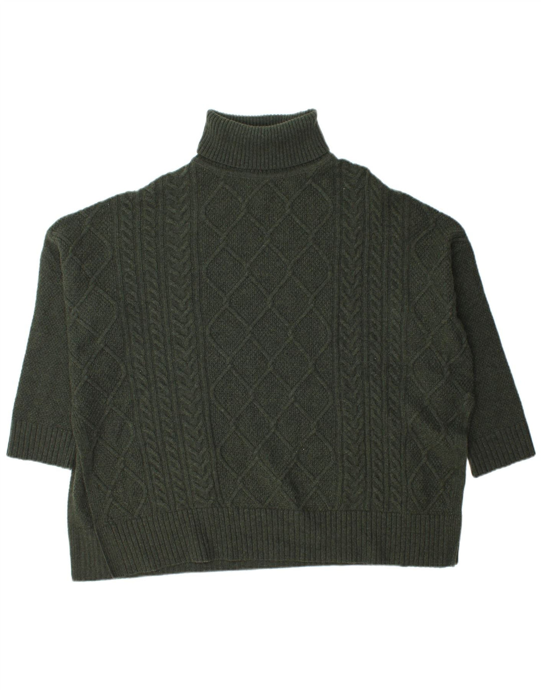 Γυναικείο πουλόβερ Barbour Burne Cape Roll Neck Jumper UK 14 Μεσαίο πράσινο μαλλί