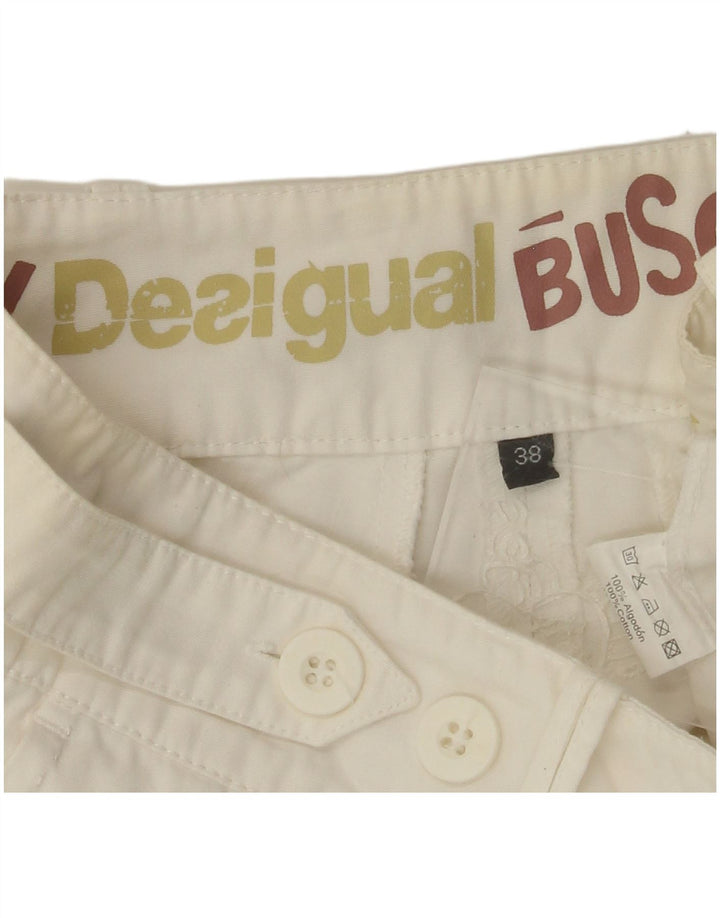 DESIGUAL Γυναικείο ίσιο παντελόνι Chino EU 38 Medium W30 L28 Λευκό βαμβακερό