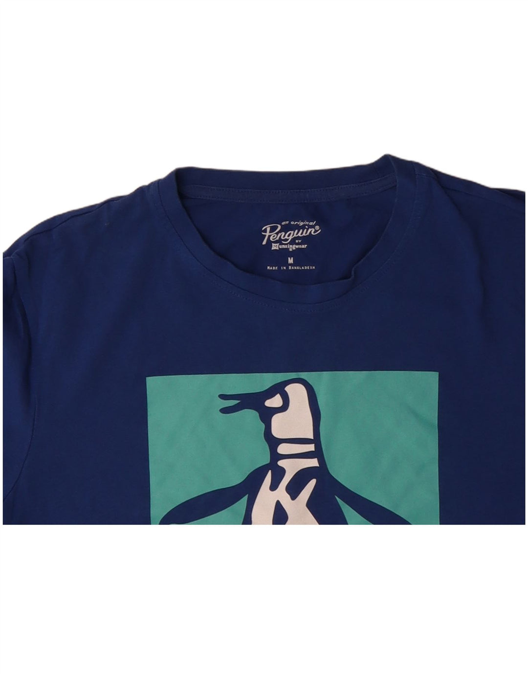 Ανδρικό γραφικό T-Shirt PENGUIN Τοπ μεσαίου μπλε βαμβακερό