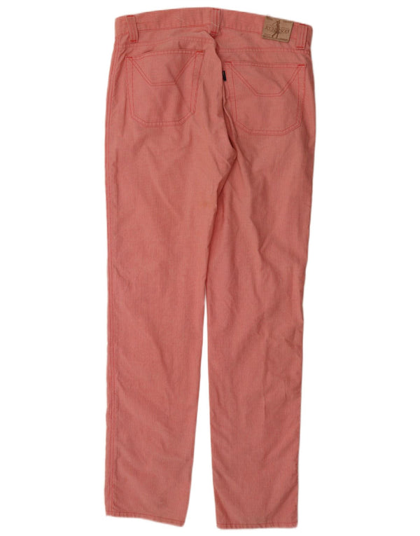 Γυναικείο ίσιο casual παντελόνι Jeckerson W33 L34 Κόκκινο βαμβακερό με ρίγες