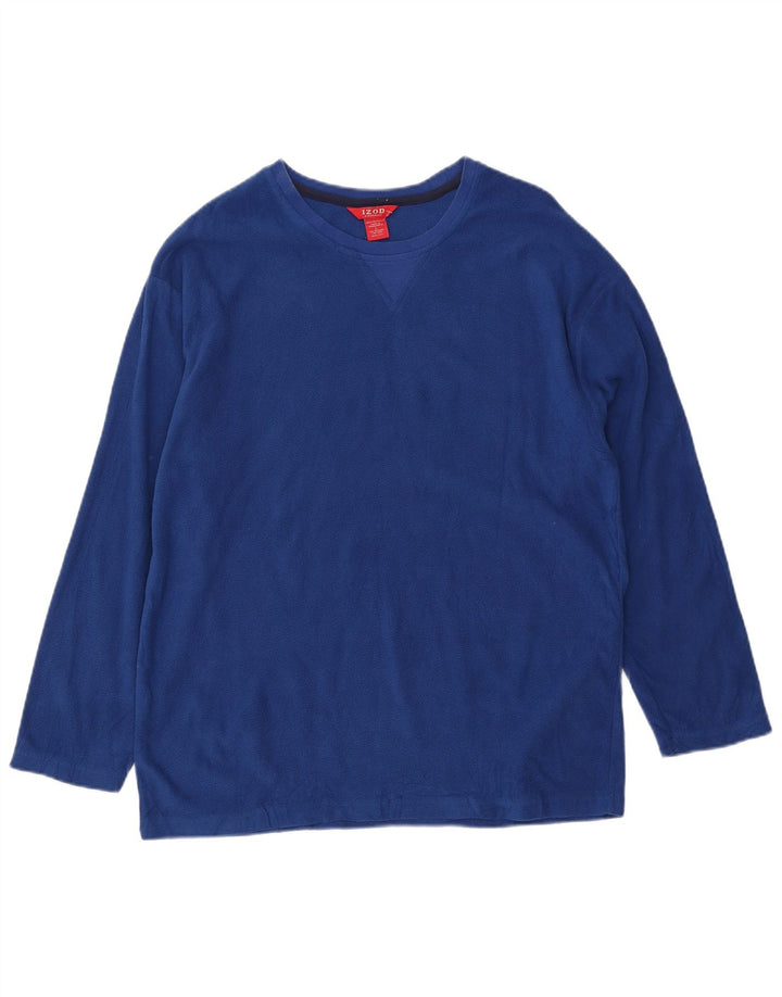 Izod Mens Fleece Jumper Large Blue Polyester