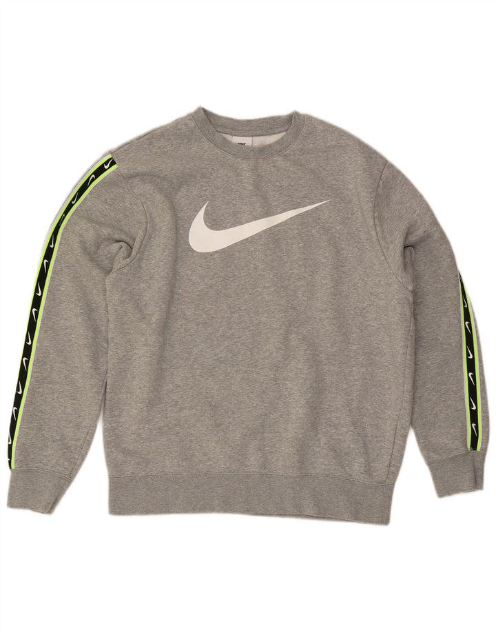 Ανδρικό γραφικό φούτερ NIKE, μεσαίο γκρι βαμβακερό