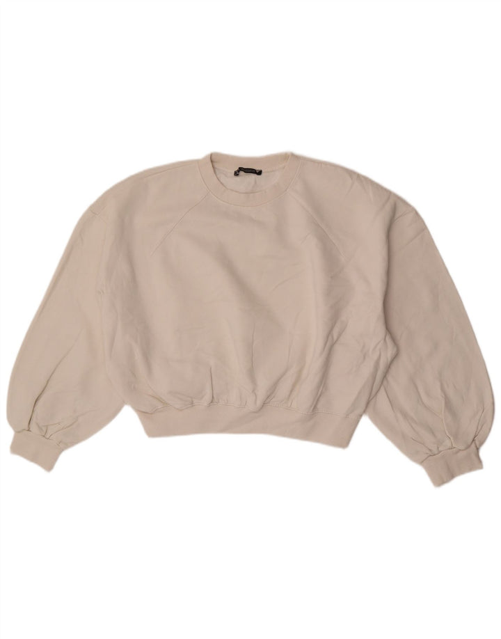 Zara γυναικεία φούτερ με μανίκια 3/4 με μανίκια, Jumper UK 14 Medium White