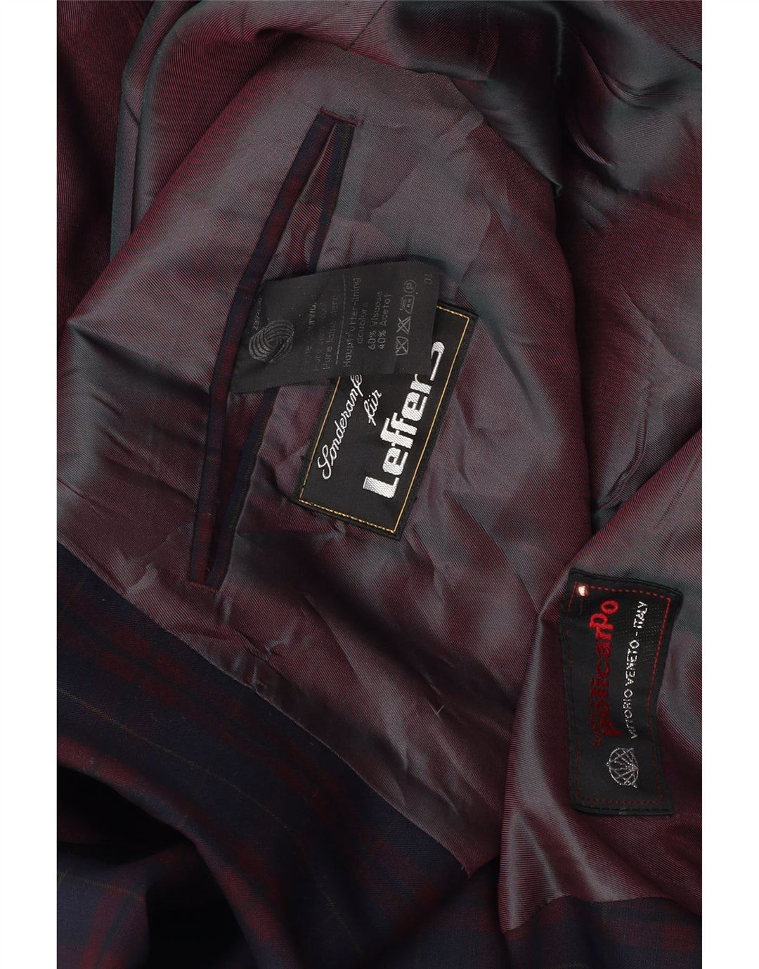 Policarpo Ανδρικό σακάκι με διπλό στήθος UK 40 Large Navy Blue Check