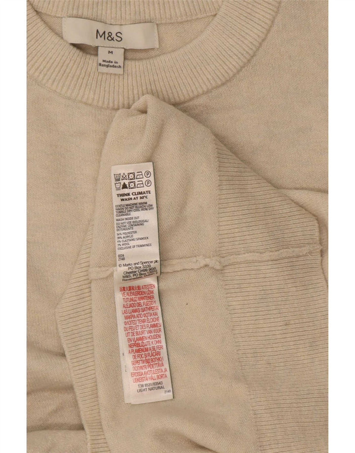 Marks & Spencer Γυναικείο πουλόβερ με λαιμόκοψη UK 14 Medium Beige