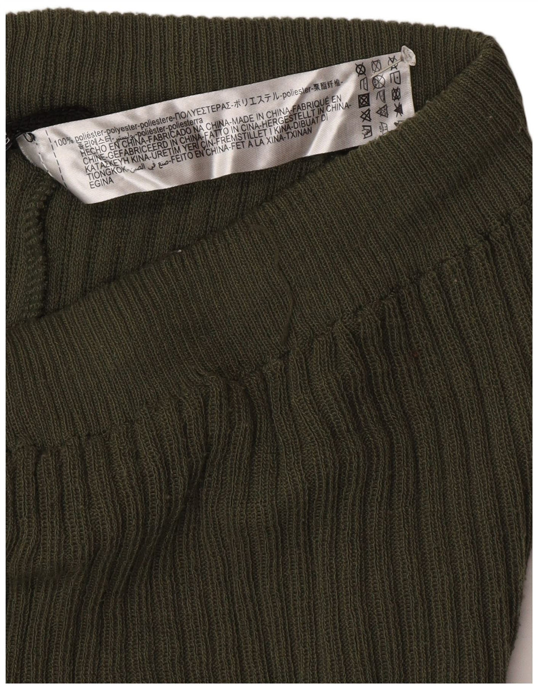 Zara Γυναικείο πλεκτό κολάν Flare UK 12 Μεσαίο Πράσινο Πολυεστέρας