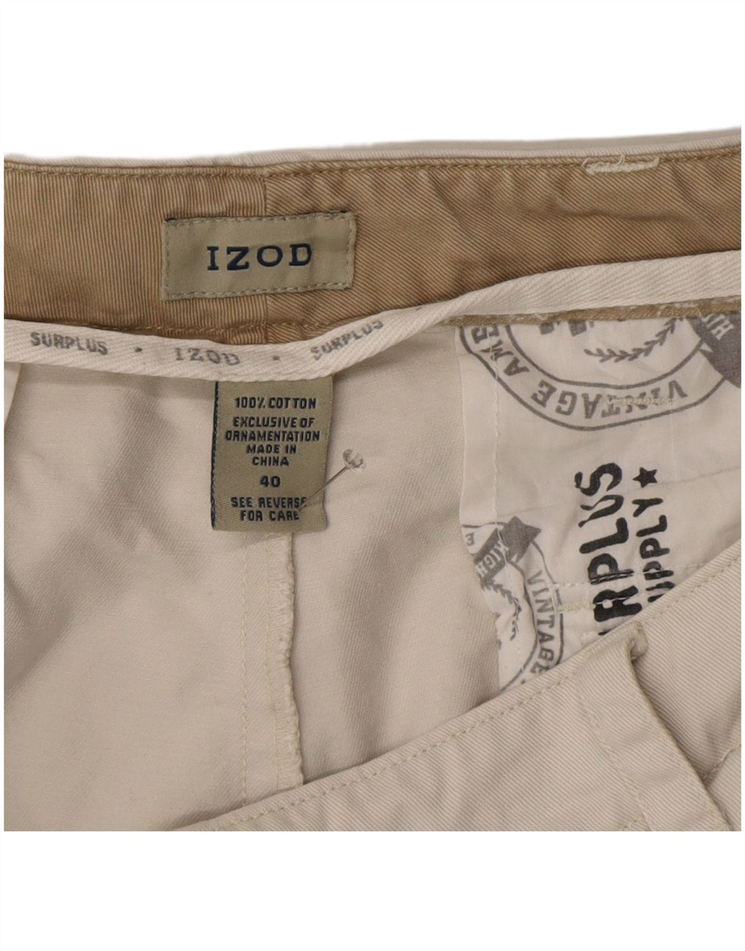 Izod Ανδρικό σορτς Cargo W40 XL Μπεζ βαμβακερό
