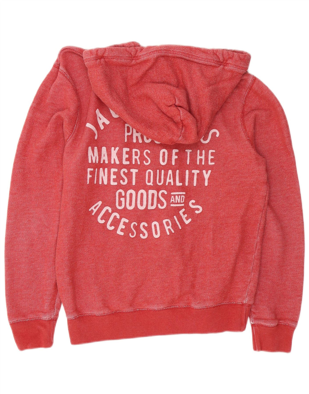 Ανδρικό πουλόβερ με κουκούλα με φερμουάρ JACK WILLS Μεσαίο κόκκινο βαμβακερό