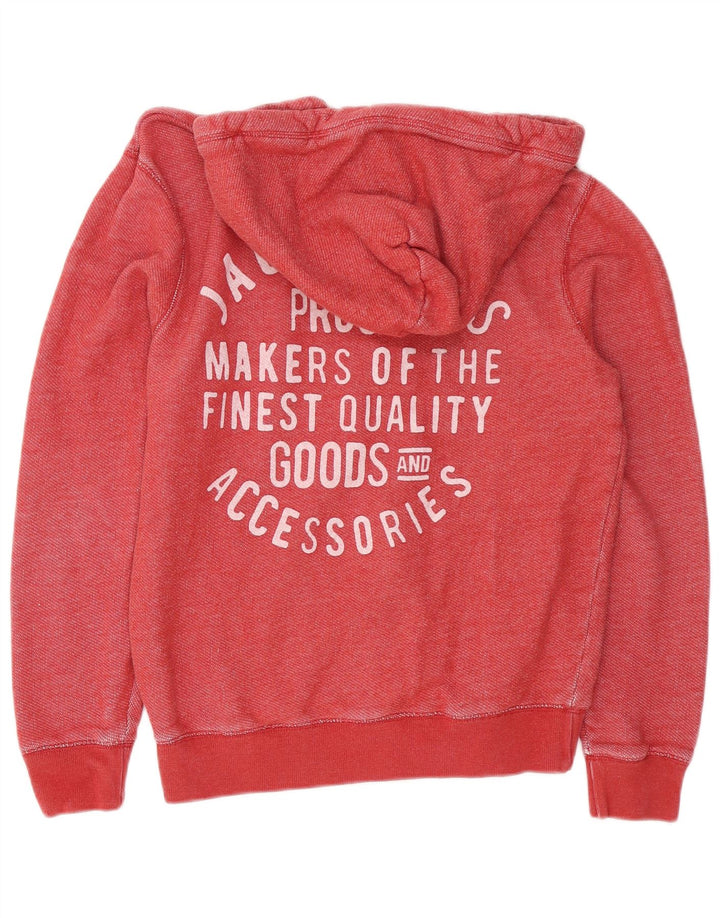 Ανδρικό πουλόβερ με κουκούλα με φερμουάρ JACK WILLS Μεσαίο κόκκινο βαμβακερό
