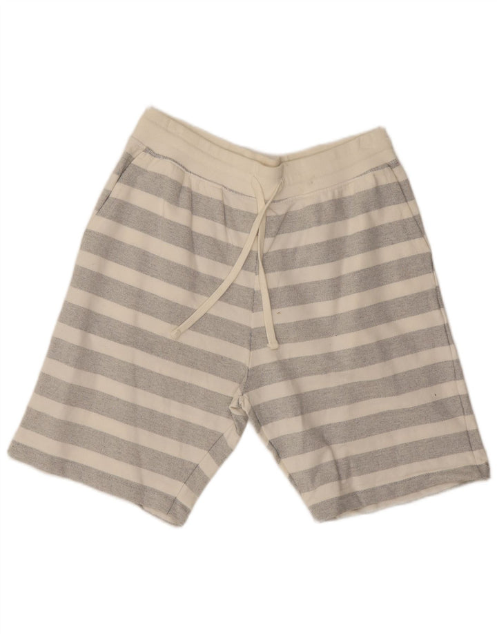 Ανδρικό αθλητικό σορτς Zara XL Γκρι ριγέ βαμβακερό