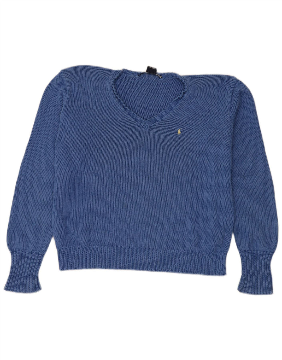 Ralph Lauren Γυναικείο πουλόβερ με λαιμόκοψη μεγάλου μεγέθους, UK 14 Medium Blue