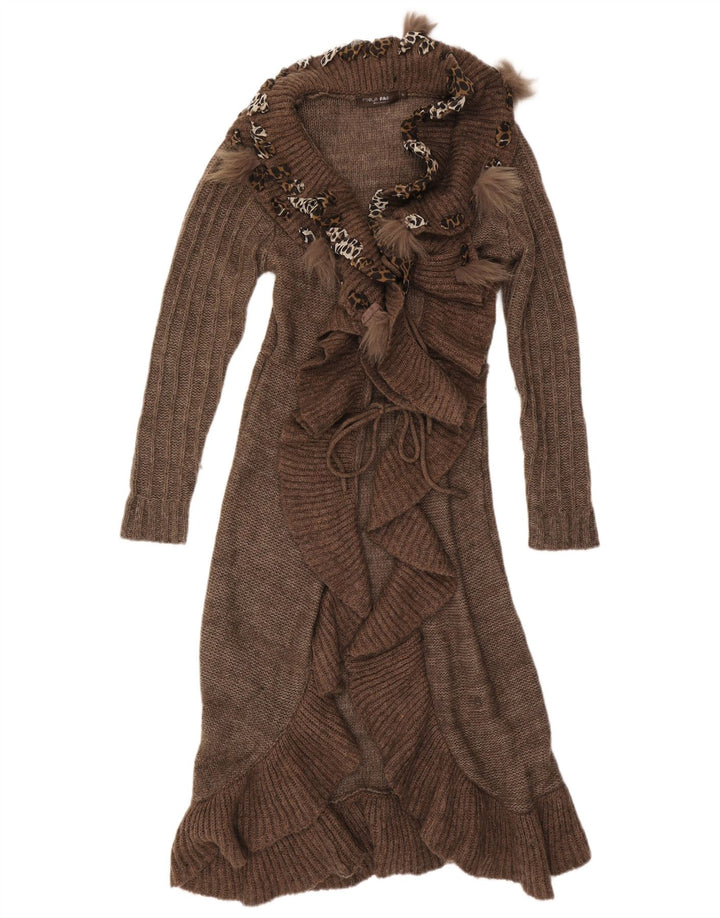 Forla Γυναικείο Ζακέτα με βολάν Παρίσι μπροστά UK 10 Small Brown