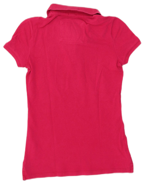 Γυναικείο πουκάμισο πόλο Abercrombie & Fitch UK 10 Small ροζ βαμβακερό