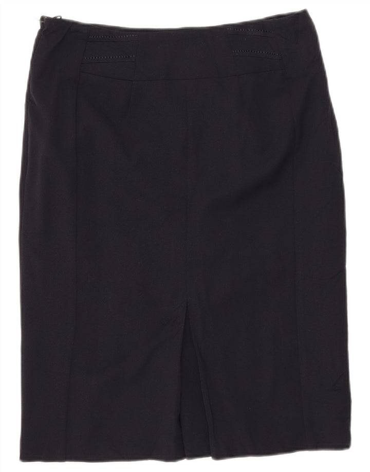 MARKS & SPENCER Γυναικεία ίσια φούστα UK 10 Small W30 Navy Blue Polyester