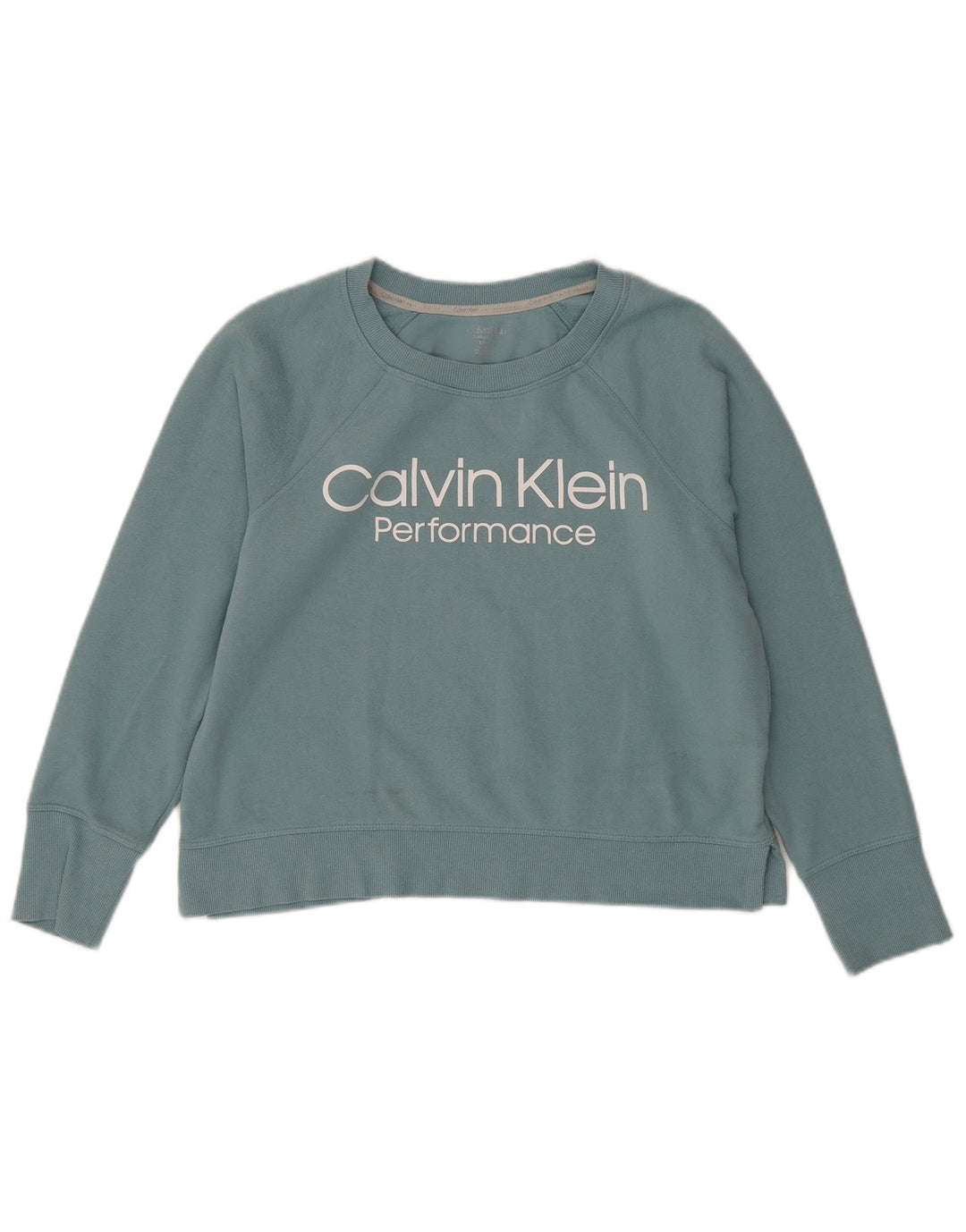 CALVIN KLEIN Γυναικείο φούτερ μεγάλου μεγέθους Jumper UK 10 Small Green