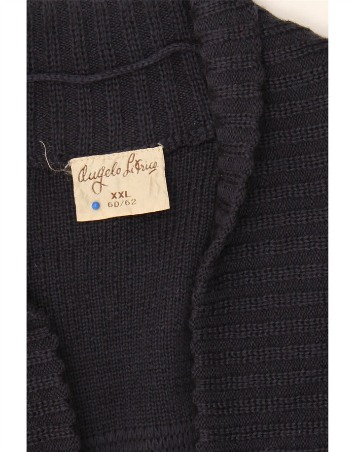 ANGELO LITRICO Mens Cardigan Sweater 2XL Navy Blue Acrylic Vintage Angelo Litrico and Second-Hand Angelo Litrico from Messina Hembry 