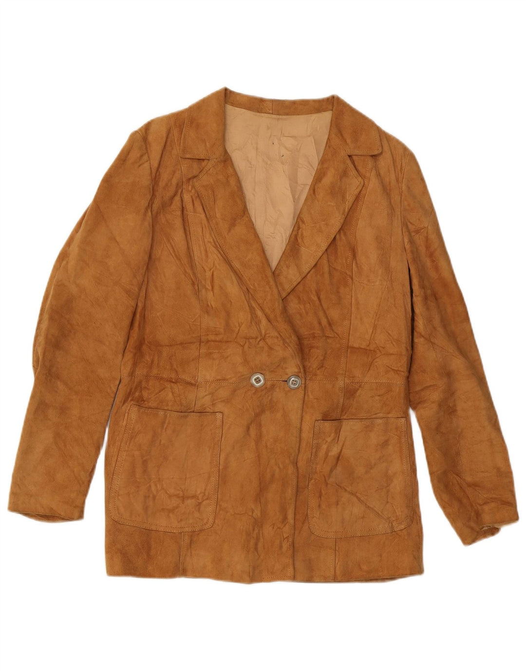 Γυναικείο Suede Jacket VINTAGE IT 46 Large Beige Leather