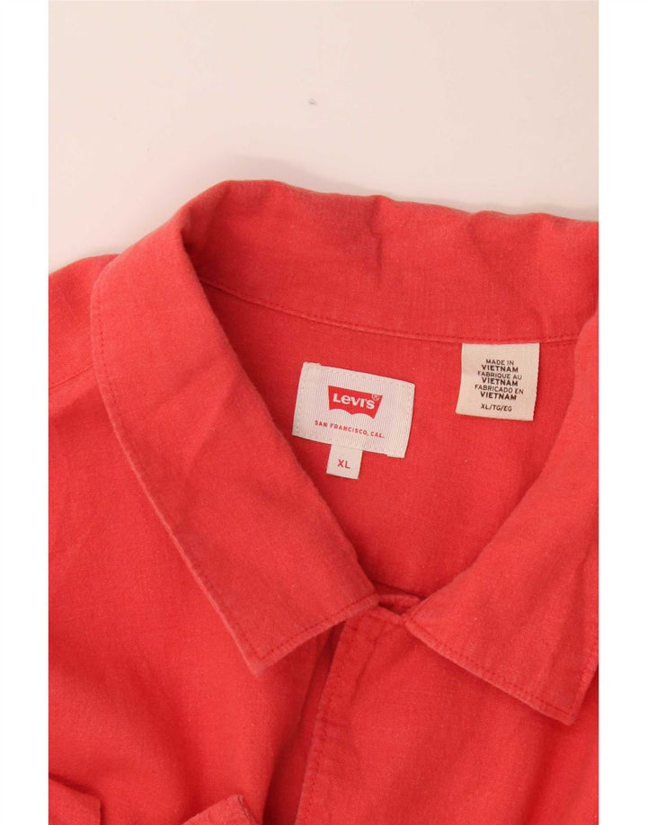 Ανδρικό κοντομάνικο πουκάμισο Levi's XL κόκκινο
