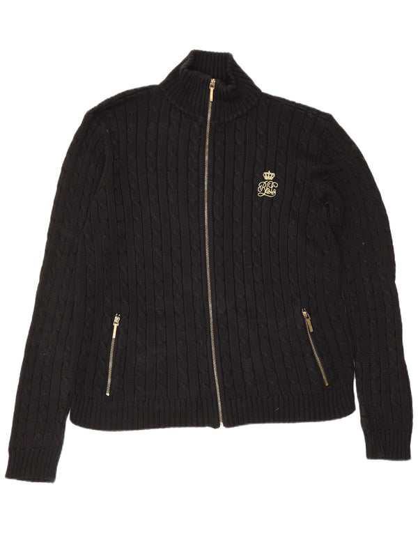 Γυναικεία ζακέτα Ralph Lauren UK 14 μεσαίο μαύρο βαμβακερό