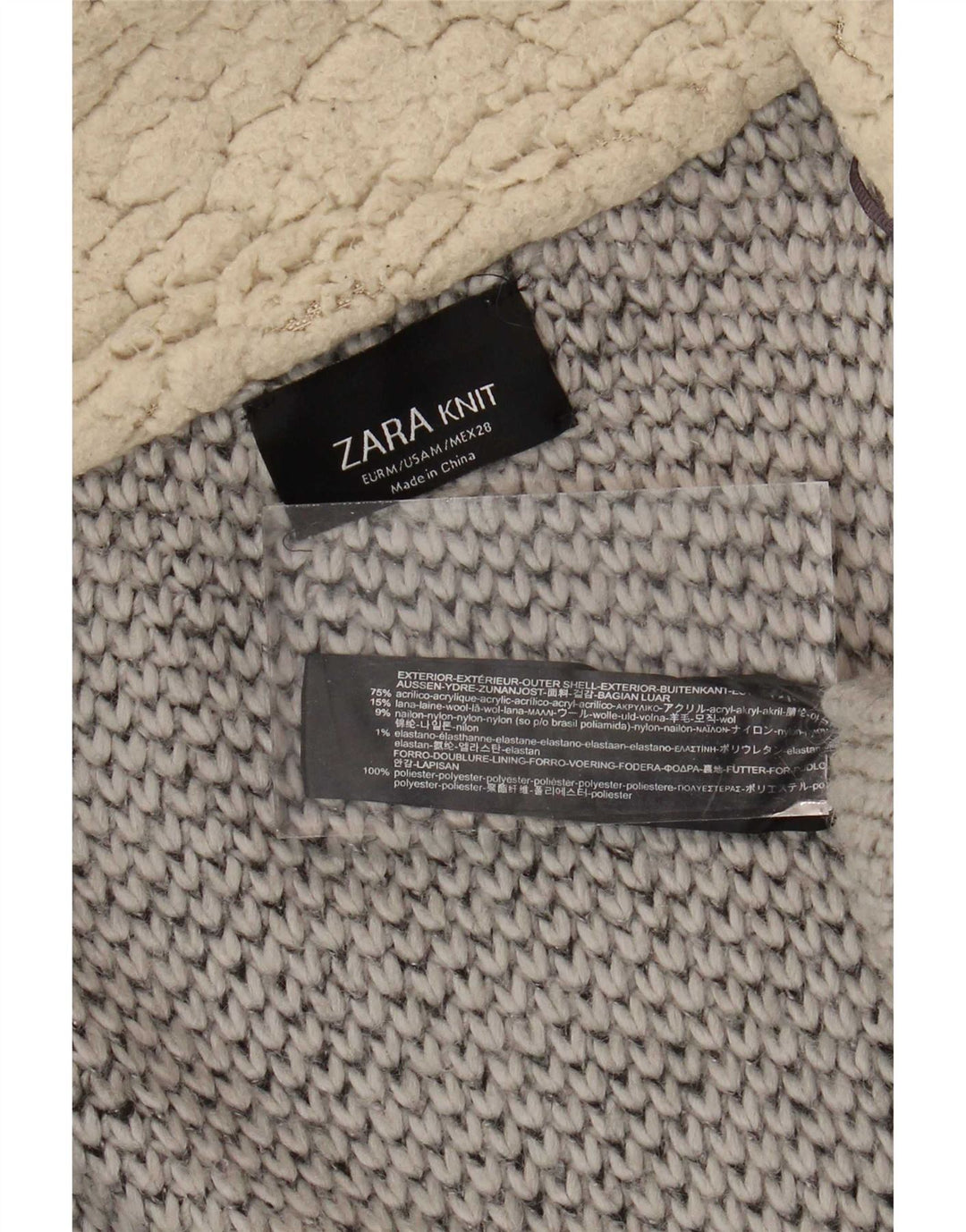 Zara Γυναικείο Υπερμεγέθη Ανοιχτό Πανωφόρι UK 14 Ακρυλικό χρώματος μεσαίου γκρι