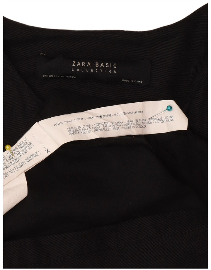 Zara Γυναικείο Μπουφάν Blazer Full Zip UK 6 XS Μαύρο Lyocell
