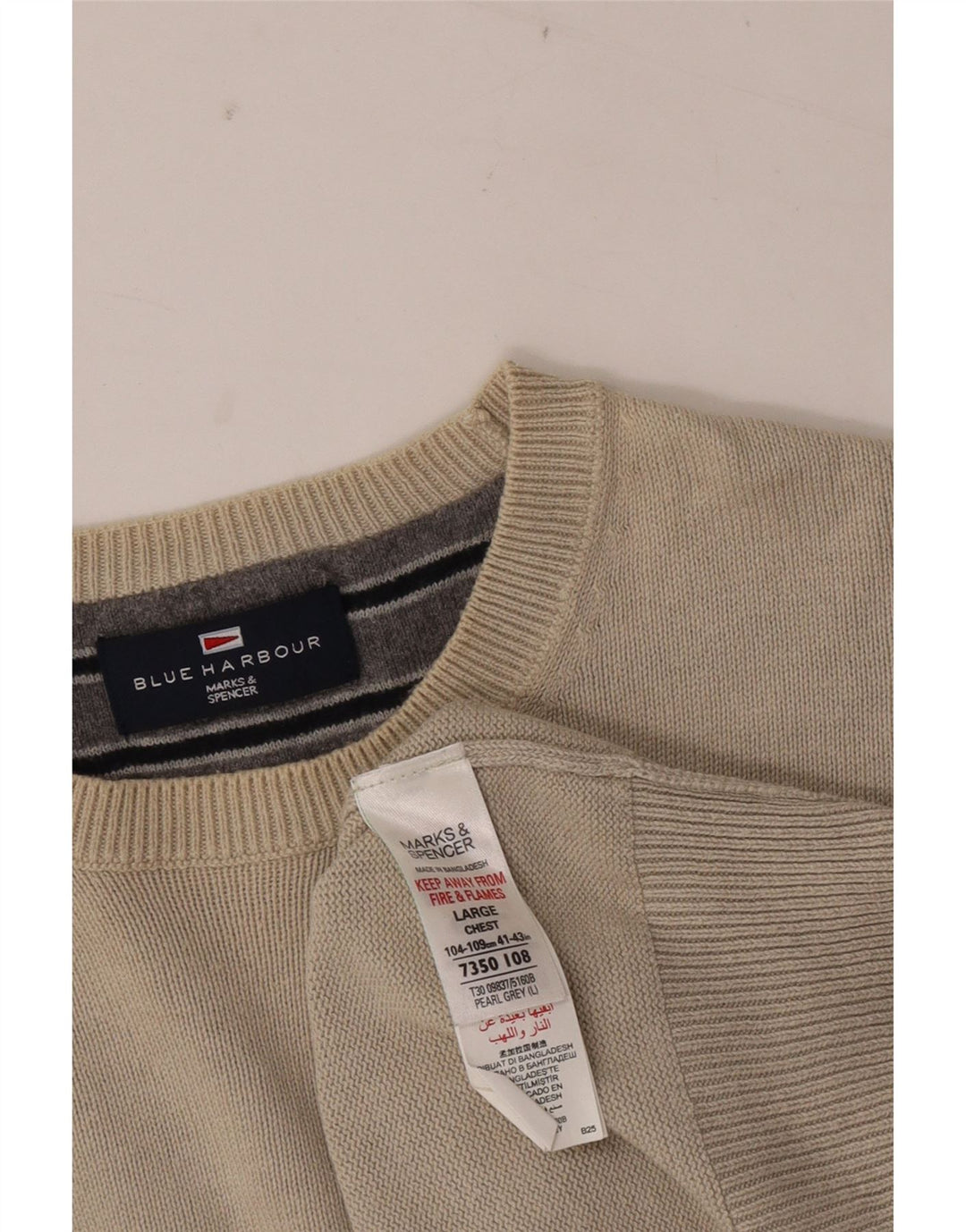 Ανδρικό πουλόβερ Marks & Spencer Crew Neck Jumper UK 41/43 Large Grey