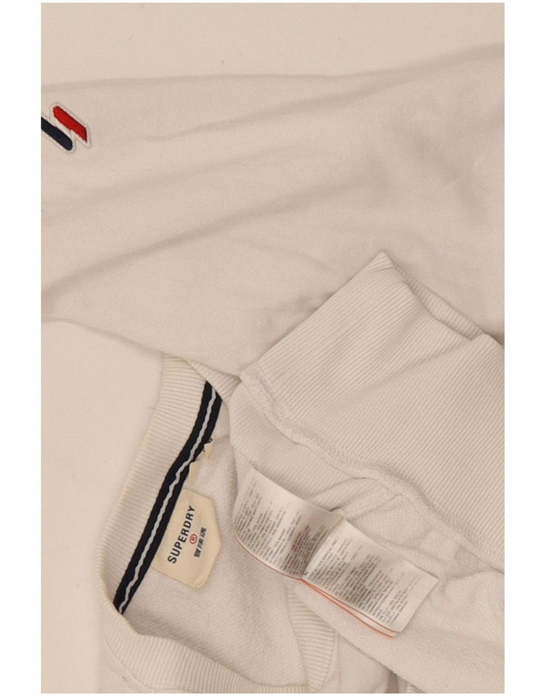 Γυναικείο φούτερ Superdry Jumper UK 14 μεγάλο λευκό βαμβακερό