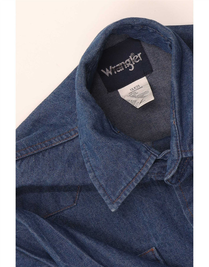 Ανδρικό τζιν πουκάμισο Wrangler Μέγεθος 15 μεσαίου μπλε βαμβακερό